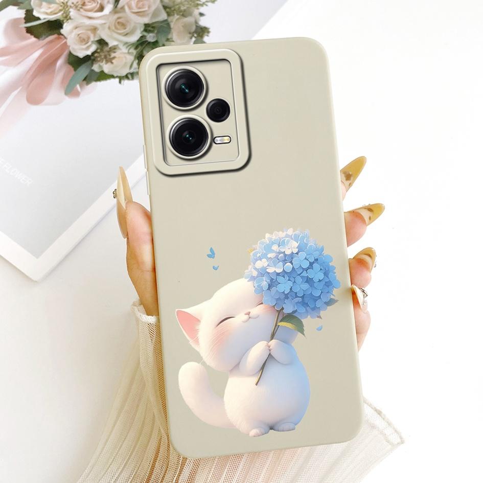 For Xiaomi Redmi Note 12 Pro Plus Case Popular Flower Soft Liquid Silicone Shockproof Cover For Redmi Note 12 Pro Note12 5G Case