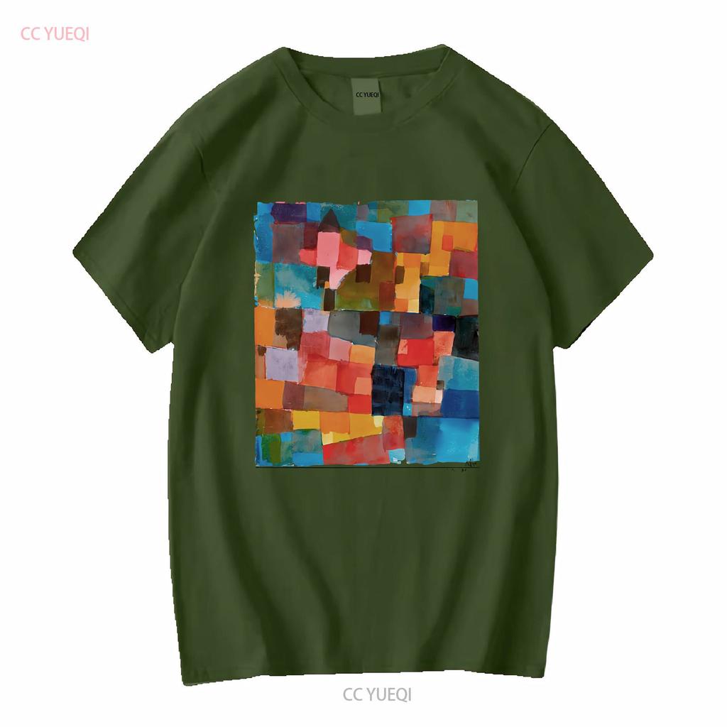 Paul Klee Raumarchitecturen Auf Kalt Warm Artwork T Shirt long or short sleeves vintage Washed Stylish graphic homme Unisex