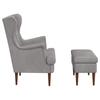 Armchair with Ottoman 2 Pcs. Light Gray Velvet