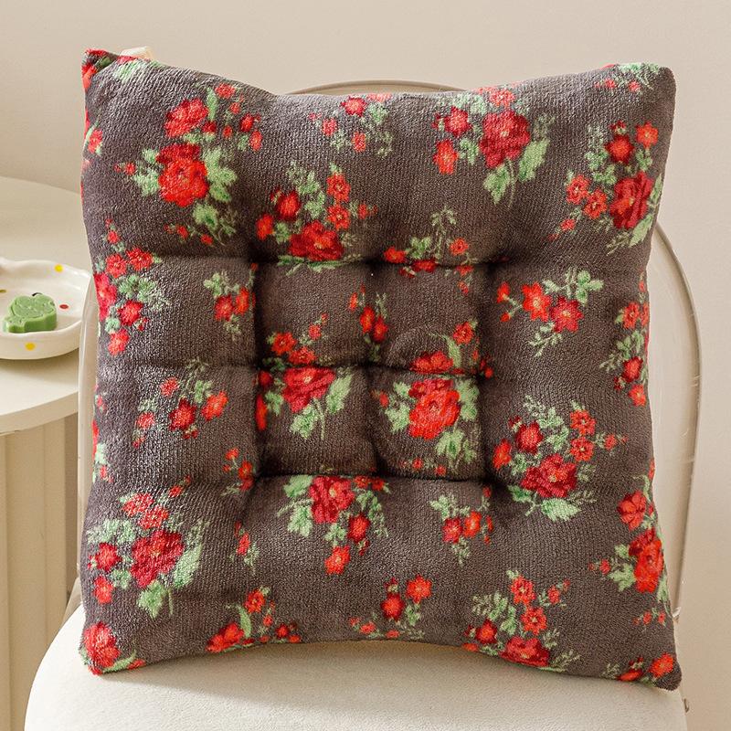 

New Thick Tufted Comfortable Sitting Cushion with Anti Slip Straps Dining Chair Office Sofa Universal Seat Cushion Retro Style 40x40cm