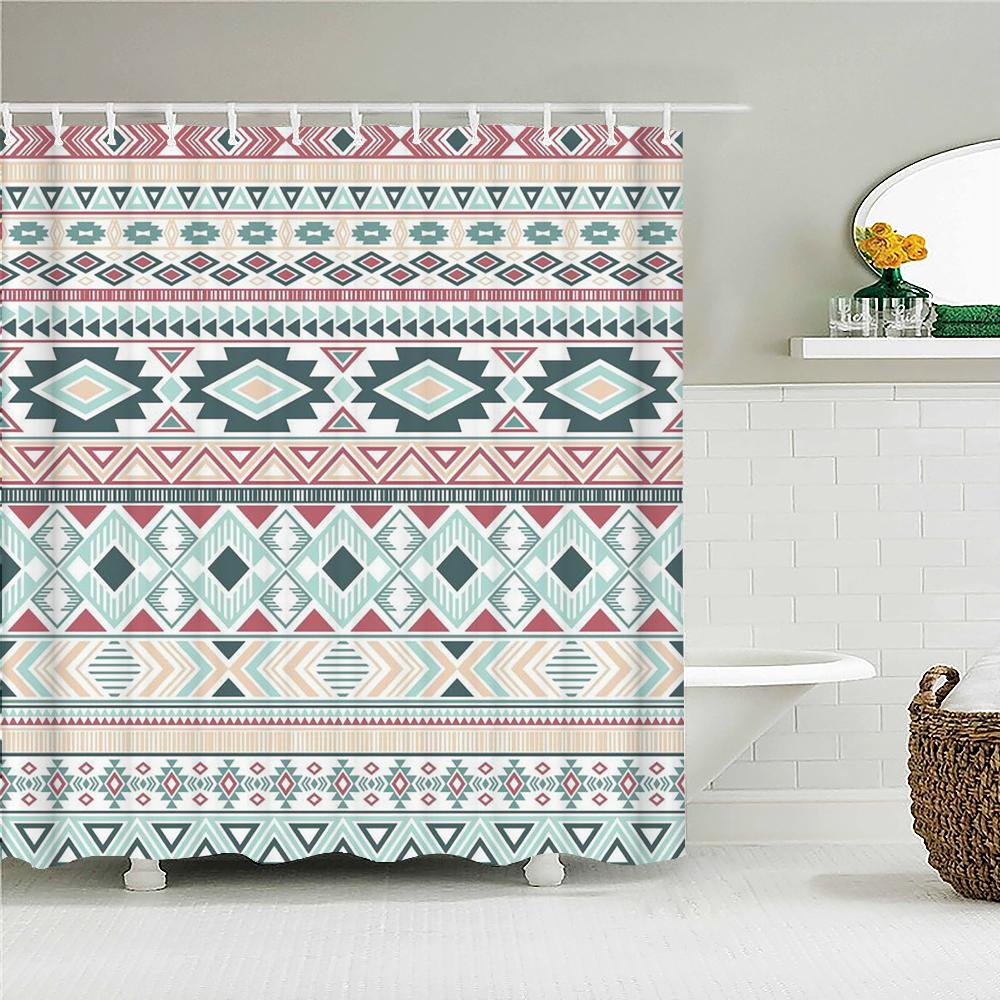 Indian Bohemian Style Shower Curtain Bathroom Waterproof Cloth Printed Mandala Decoration Bath Curtains large 240x180 With Hooks