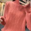 Fashion Half Turtleneck Pullover Women's Autumn and Winter Thick Twist Flower Warm Sweater for Women's Wear