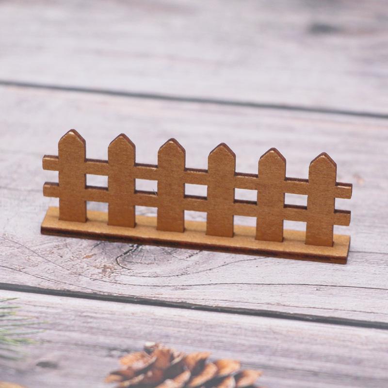 Wooden Dollhouse Fence Miniature Decoration Model Accessory