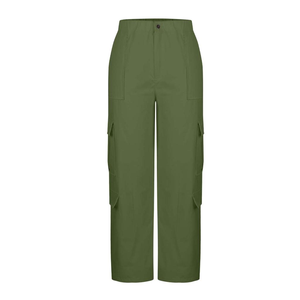 Dámské elastické cargo kalhoty s vysokým pasem, strečové, ležérní, se širokými nohavicemi, streetwear, parašutistické, turistické kalhoty s kapsami
