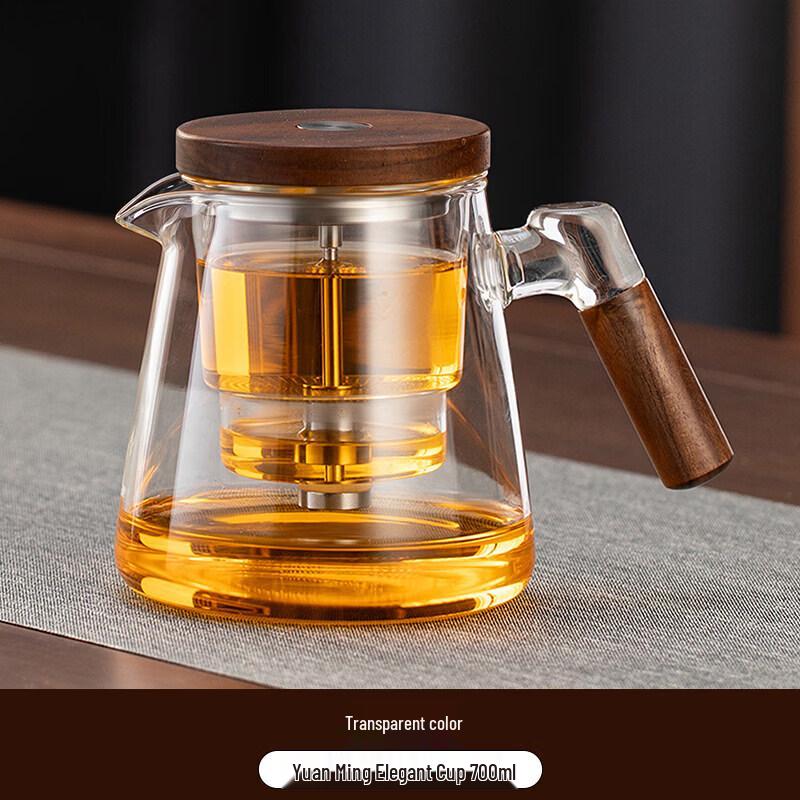 Qiwei One-Button Glass Infuser Teapot