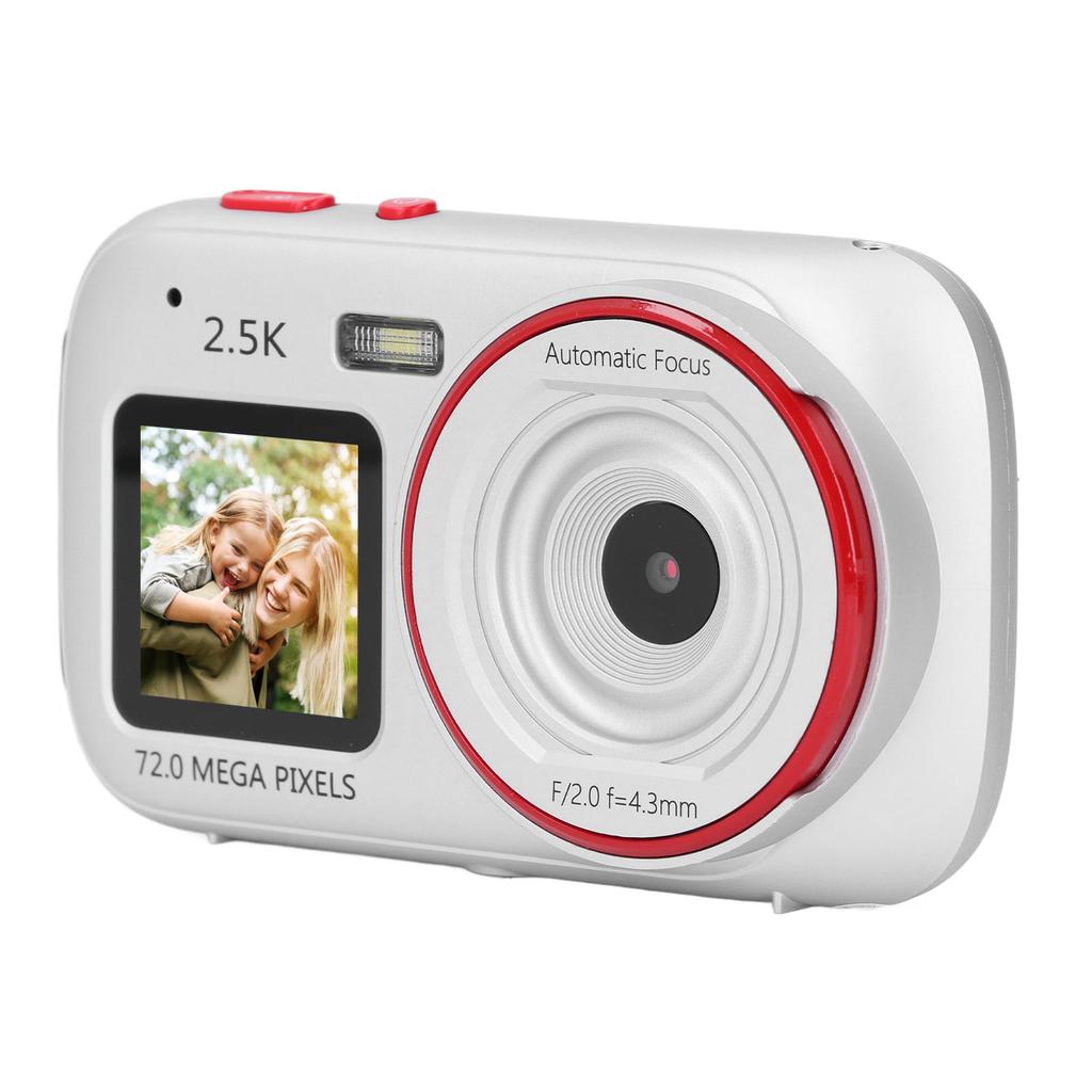 Digital Camera 72MP 2.5K Dual Screen 16X Digital Zoom Autofocus Anti Shake Automatic Light Sensitive 750mAh Selfie