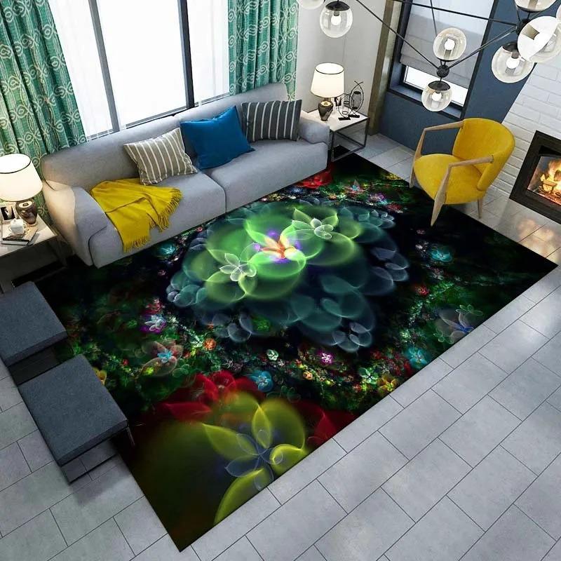 Fantasy Flower Pattern Floor Mats Door Front Decoration Home Living Room Floor Mats