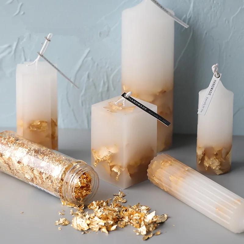 3Pcs 2g Edible Safety DIY Candle Soap Making Silver Gold Foil DIY Handmade Material Soap Candle Cake Decoration.