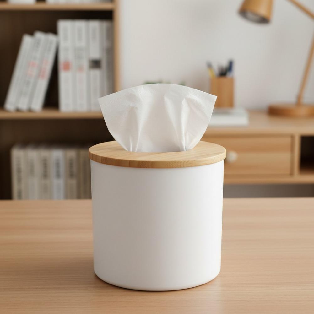 Square Tissue Box Holder Wood, PP Paper Towel Dispenser Kitchen Tissue Box Cover  Home Use