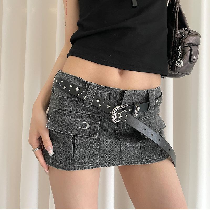 Women'S Belt Fashionable Rivet Belt Personalized Needle Buckle Belt Street Trend Punk Hiphop Style Y2K Belt With Jeans Belt