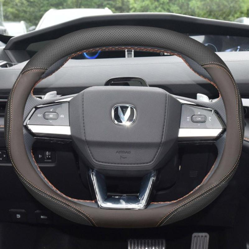 Car Steering Wheel Cover Wrap for Changan Chana UNI-V UNI-K Lamore CS55plus 2th Gen 2026 2026 2026 черный коричневый