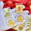 999 Pure Gold Fortune Cat Mobile Sticker - Chinese Style Gold Leaf Design
