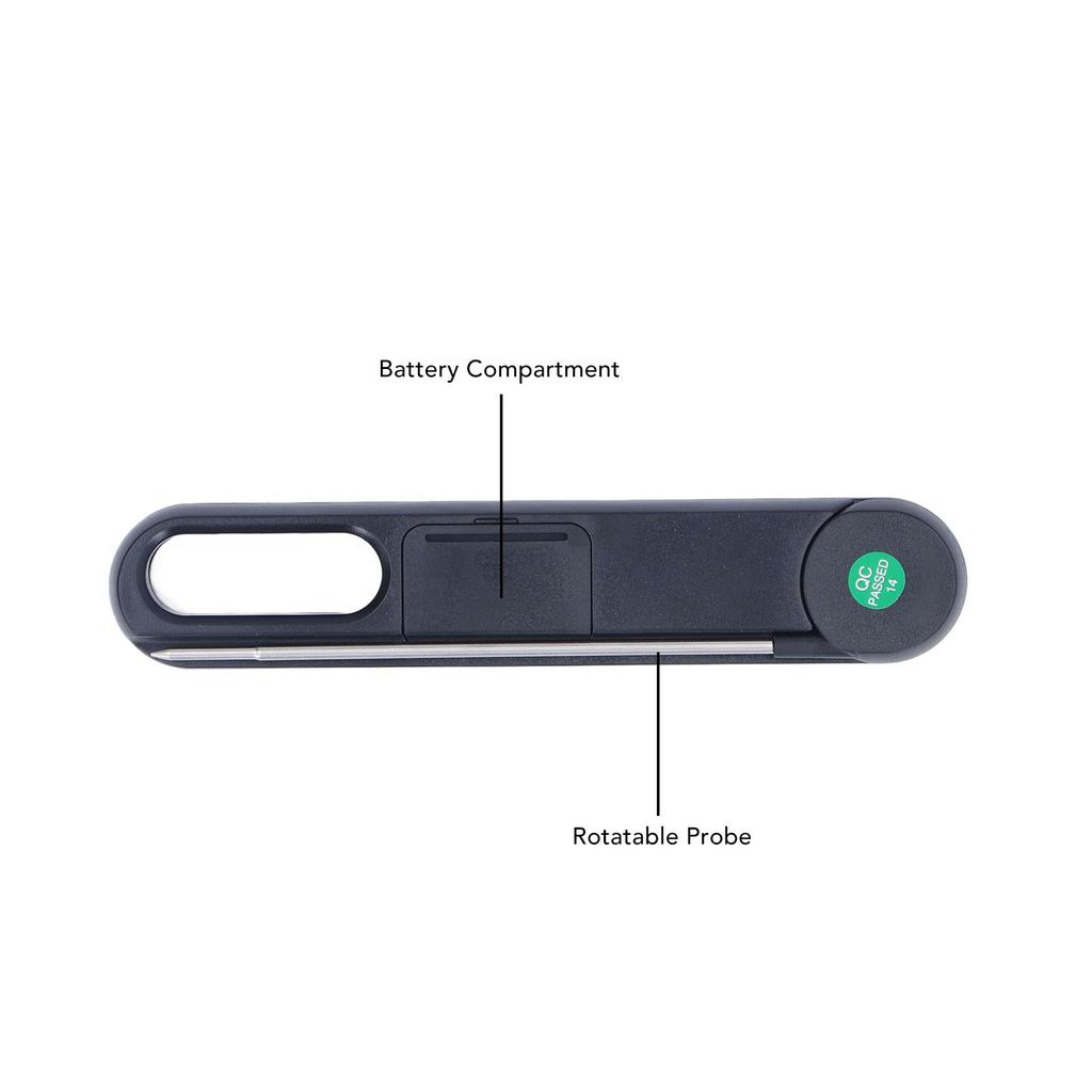 Digitales Lebensmittelthermometer Schnell ablesbar Genau Klappbar Lebensmittel BBQ Grill Kochtemperaturmesser mit Batterie