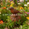 Metal Bird Garden Stake with Rust Finish Outdoor Yard Decoration Creative Flower Topper for Patio Lawn and Garden