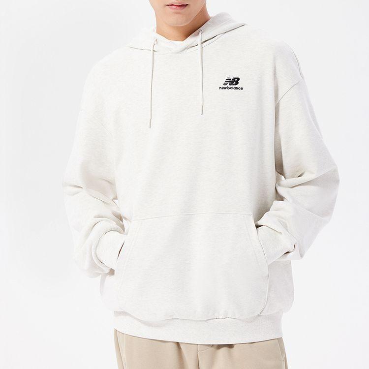 New Balance Sweatshirts Unisex White Hooded Moderate Regular 5CD38831-OA