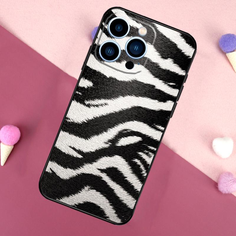 Zebra Skin Print Case For iPhone 16 Pro Max 11 12 13 Mini 14 15 Pro Max 16 Plus XR 16e Phone Back Cover