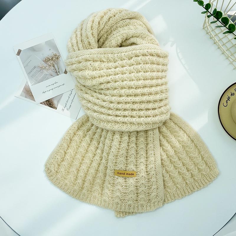 Wollstrickschal - Herbst/Winter Koreanischer Stil, Einfarbig, Vielseitiges Rot, Hochwertiger Nackenwärmer für Damen