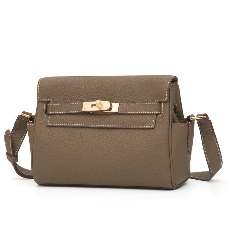 Taška z hovězí usně první vrstvy Dámská retro poštovní taška přes rameno crossbody sedlová taška příliv