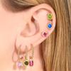 Geometrische bunte Kristall Hängende Tropfen Ohrstecker Ohrringe für Damen Designer Flache Helix Ohrläppchen Ohrring Zubehör Zirkon