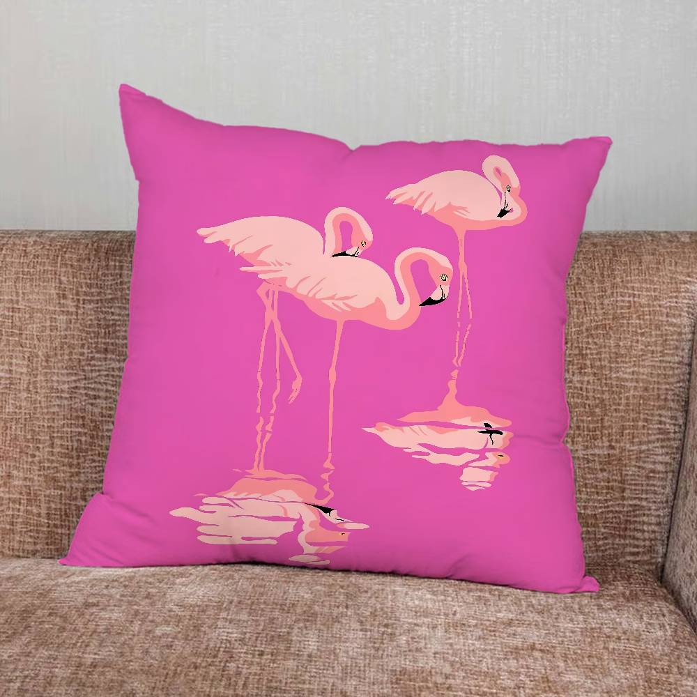 Flamingo Pillow Case For Home Bedroom Car Office Decoration Living Room Sofa Cushion Cover Suitable