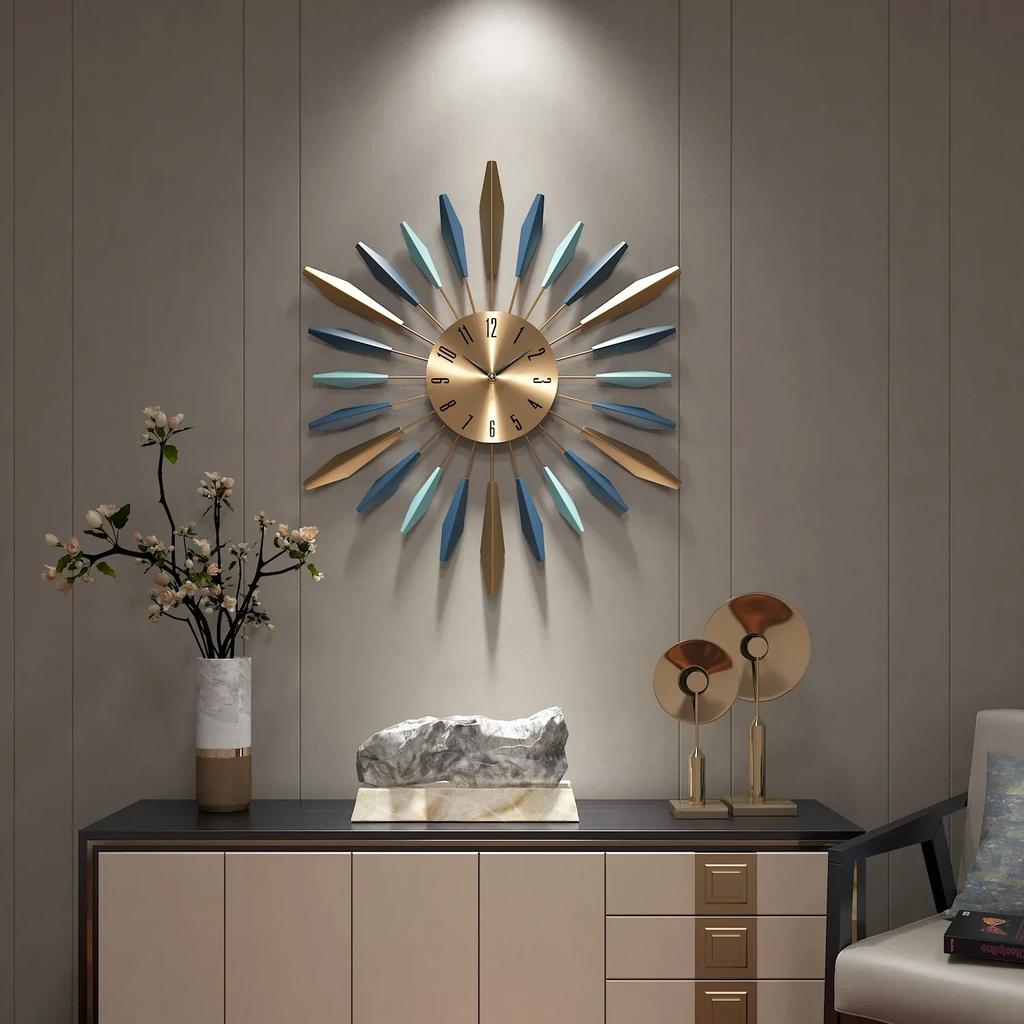 Luxury Creative Watch Wall Large Art Simple Metal Silent Home Design Watch Wall Digital Horloge Murale Wood Home DecoratioD1H1Q6