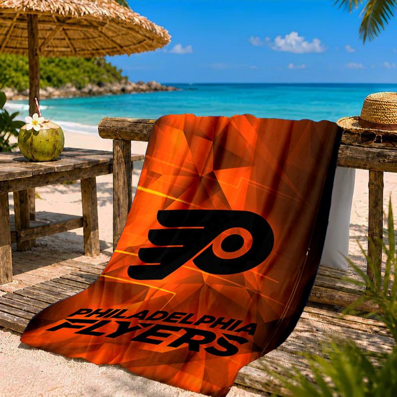Flyers Hockey Logo Art Beach Towel Microfiber Beach Towel, Lightweight and Quick-Dry, for Summer Travel, Swimming Pool Fan Birthday Gift