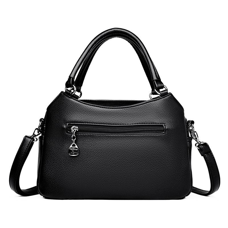Middle-aged mother-in-law and women's bag 2025 new women's soft leather mother bag temperament broadband shoulder casual versatile messenger bag