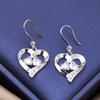 French Minimalist Heart-Shaped Cubic Zirconia Metal Earrings - Light Luxury Christmas Gift for Women