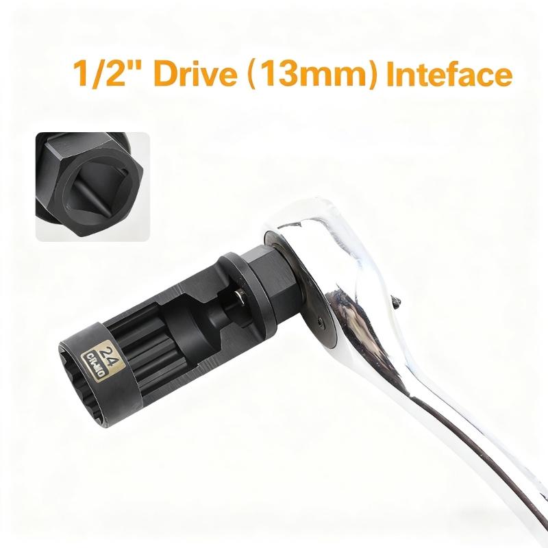 High Strength Steel Shock Absorbing Seat Nut Removal Socket Specifically for on Designated Models Preventing Stripping and Damage