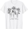 Live Wild Flower Child Daisy Line Art T-Shirt