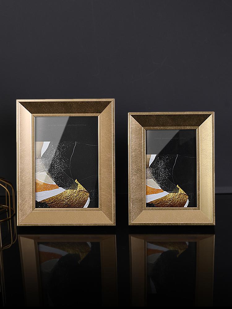 Black Golden Light Luxury Photo Frame Desktop Display Wall Mounted Photo Frame, Background Wall Decor Sculpture Art Ornaments