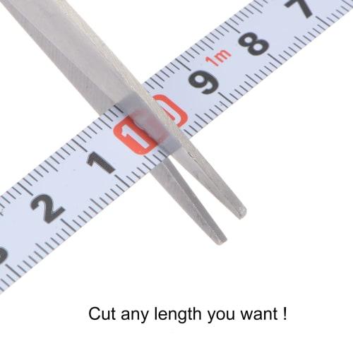 uxcell White Carbon Steel Adhesive Tape Measure with Straight Track Tape, Flat Ruler, 100cm Metric, Right To Left Reading
