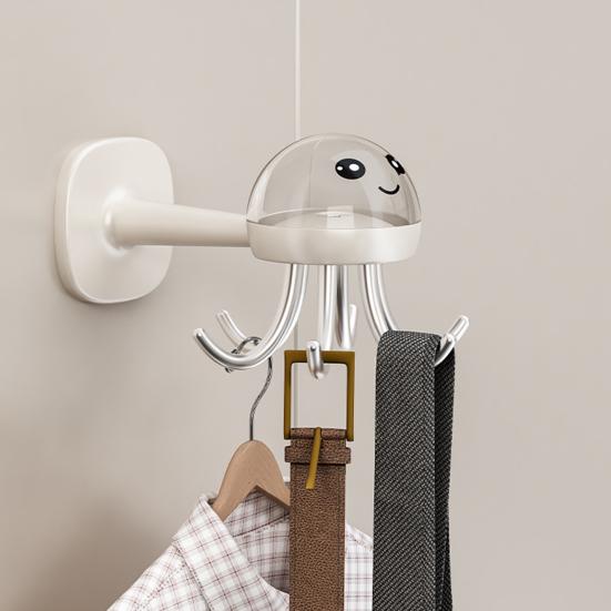 Kunststoff Wandhänge-Aufbewahrungsregal mit starkem Klebe-Tragfähigkeit Cartoon-Oktopus-Form Sechsarm-Design Badezimmer-Aufbewahrungsregal