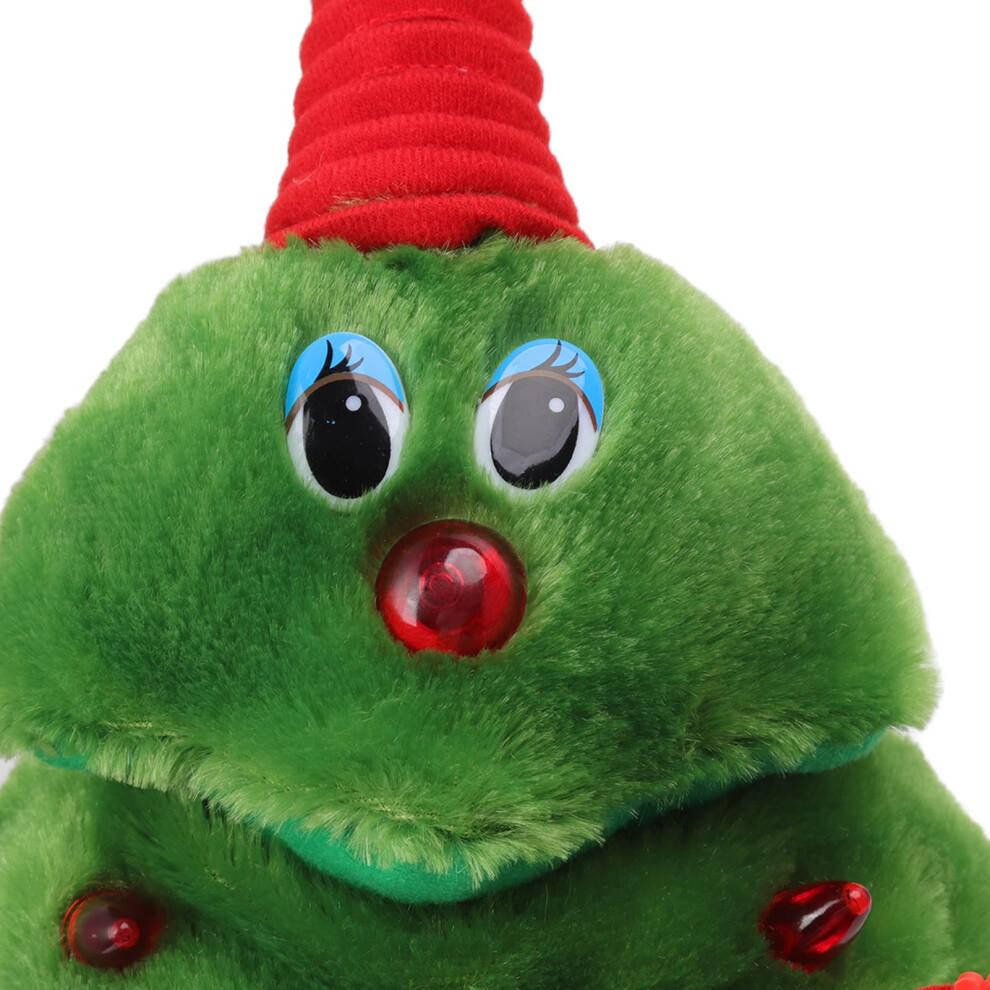Singing Christmas Tree Plush with Lights and Music, Battery Operated Animated Guitar Toy for Kids