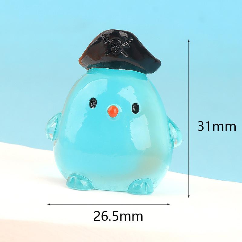 Cute Cartoon Luminous Chicken Car Ornaments Moss Micro Landscape Ornaments Dollhouse Decor Diy Desktop Decoration Toys