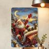 Vintage Santa Sleigh Metal Tin Sign 8x12 Inch Iron Plate Wall Art Home Decor Christmas