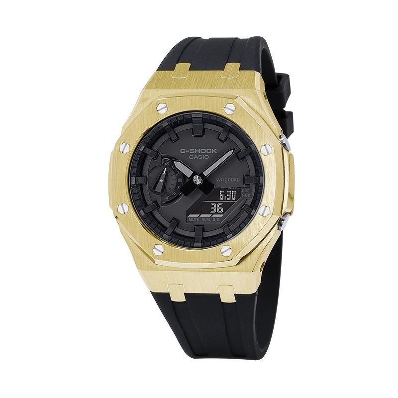CASIO Unisex Liquid Crystal/Analog Dual Display Series Black Watch GA-2100-1A1-