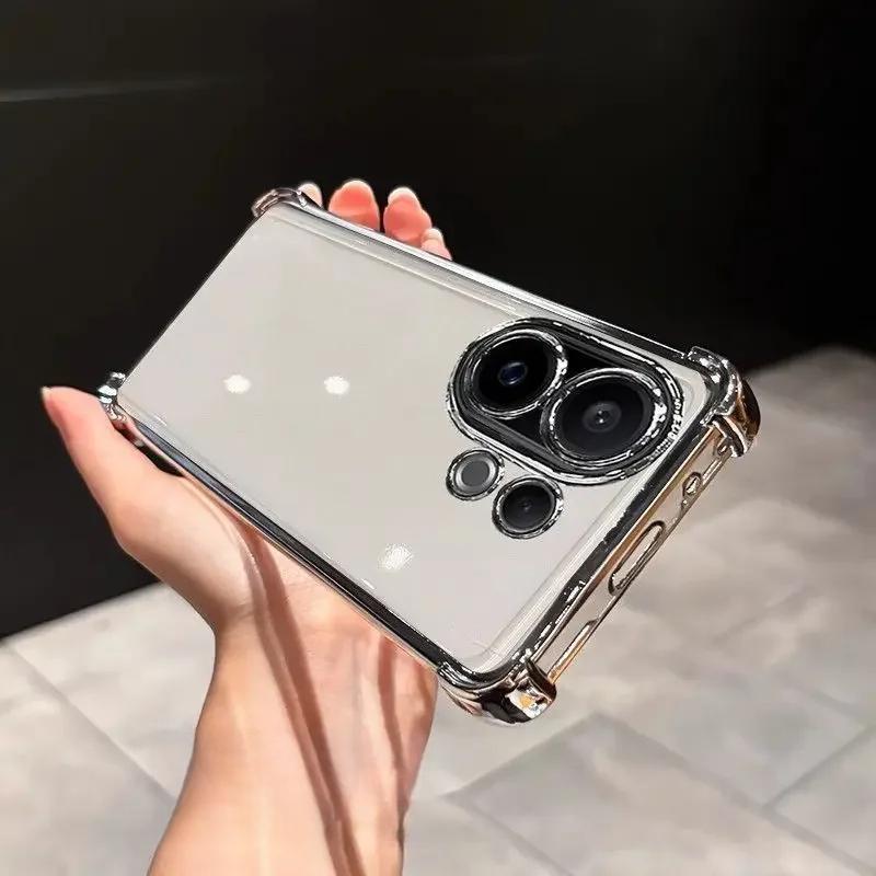 Case For Vivo V60 V 60 5G Plating Lens Protection Film Phone Cases Four Corners Anti-shock Protection Back Cover Bumper Carcase