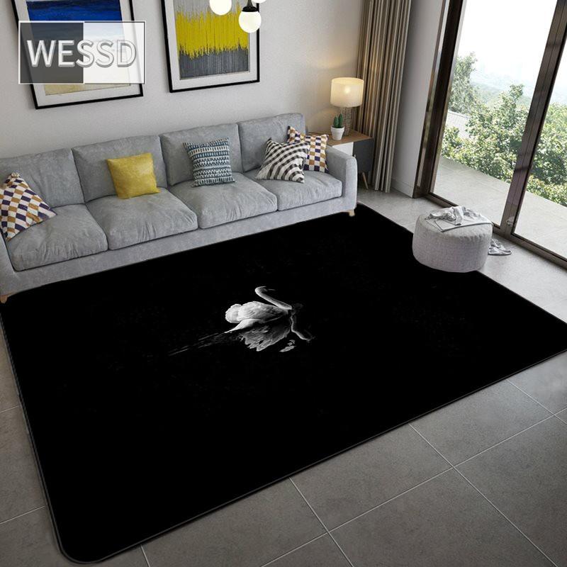 

Скандинавский роскошный черный 3D ковер с животными, украшение для гостиной, домашний ковер с рыбой и леопардовым узором, фланелевый коврик для спальни, пол в ванной комнате 120x160cm 1pcs