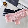Layered Cake Design Lace Panties Bow Mesh Sweet Lace Briefs Romantic Women's Underwear  Daily Wear