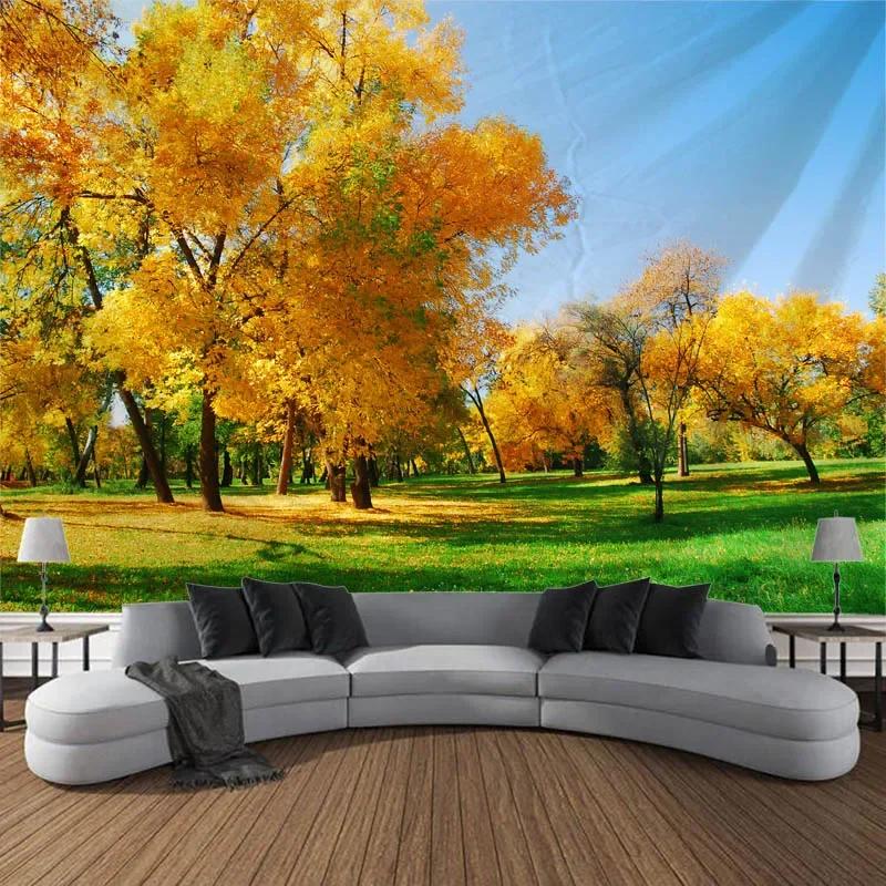 Beautiful Natural Landscape Large Tapestry Forest Waterfall Bohemian Wall Art Decoration Blanket Home Background Cloth Bedspread