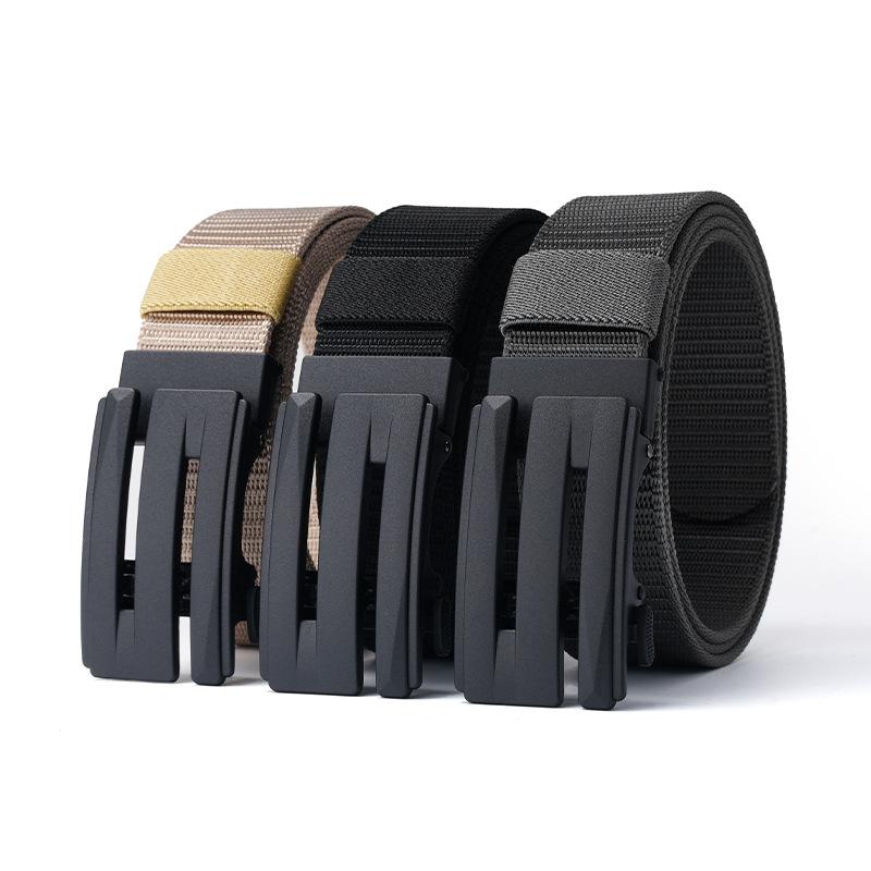 Outdoor Belt New Men's Nylon Belt Adjustable Simple Automatic Buckle Belt