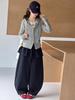 Mädchen Frühling/Herbst Faux Zweiteiler Hoodie und Weite Hosen Set - 2026 Neuer Stil für größere Kinder