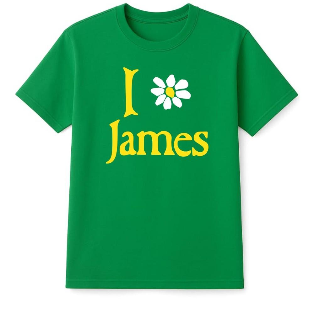 I Love James Music TShirt with James Name Daisy Casual Music Concert Shirts S