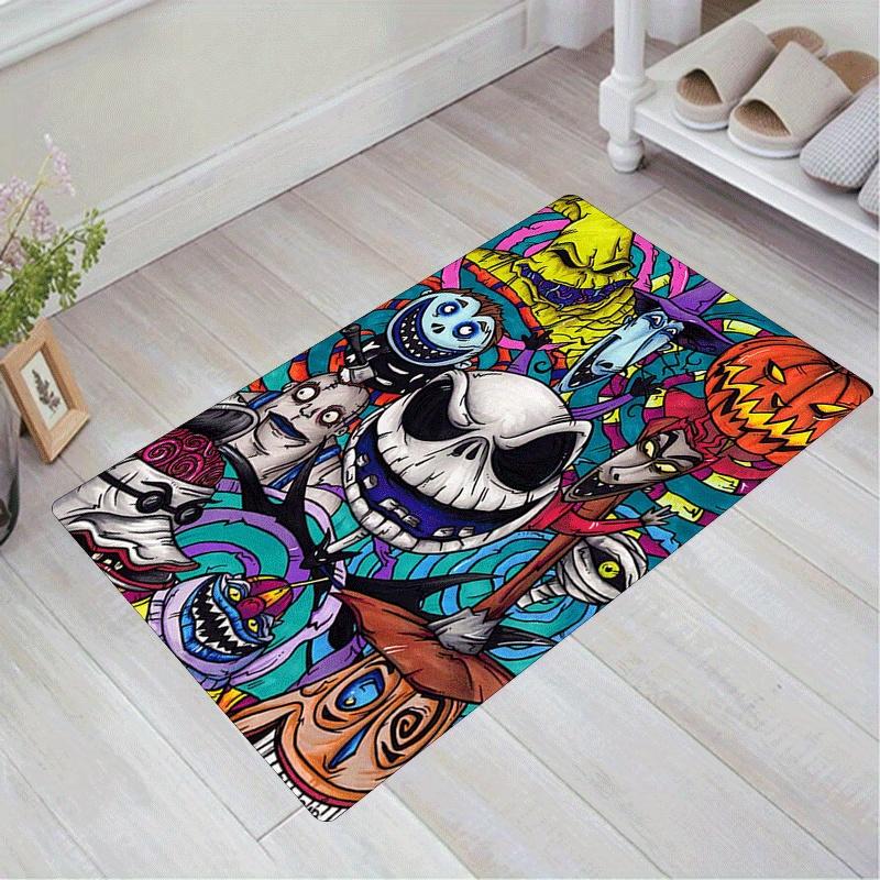 

1pc The Nightmare Before Christmas Pattern Area Rug Soft Flannel Floor Mat for Living Room,Office,Bedroom and Carpet,Sofa Coffee Table Floor Mat 60cm by 90cm
