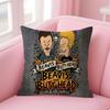 B-Beavis And Butt-Head Kissenbezug Natürlicher Leinen-Kissenbezug Doppelseitiger Druck Dekorative Sofakissenhülle Heimdekoration Geschenk