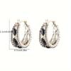 [Vintage Elegance, Earrings] Black Zirconia Hoop Earrings | Vintage Elegance for Women, Perfect for Parties, Everyday Wear, And As a Jewelry Gift