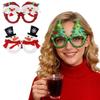 1pair Christmas Glasses Frame Santa Snowman Xmas Tree Novelty Costume Eyeglasses Glitter Party Photobooth Prop Decor Gift