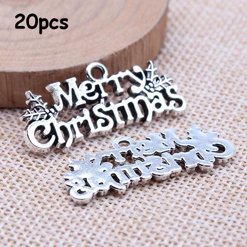 20 Stück Frohe Weihnachten Anhänger Charms - Dekoration für DIY Schmuckherstellung, Halsketten, Armbänder, Ohrringe, Schlüsselanhänger, Weihnachtsschmuck