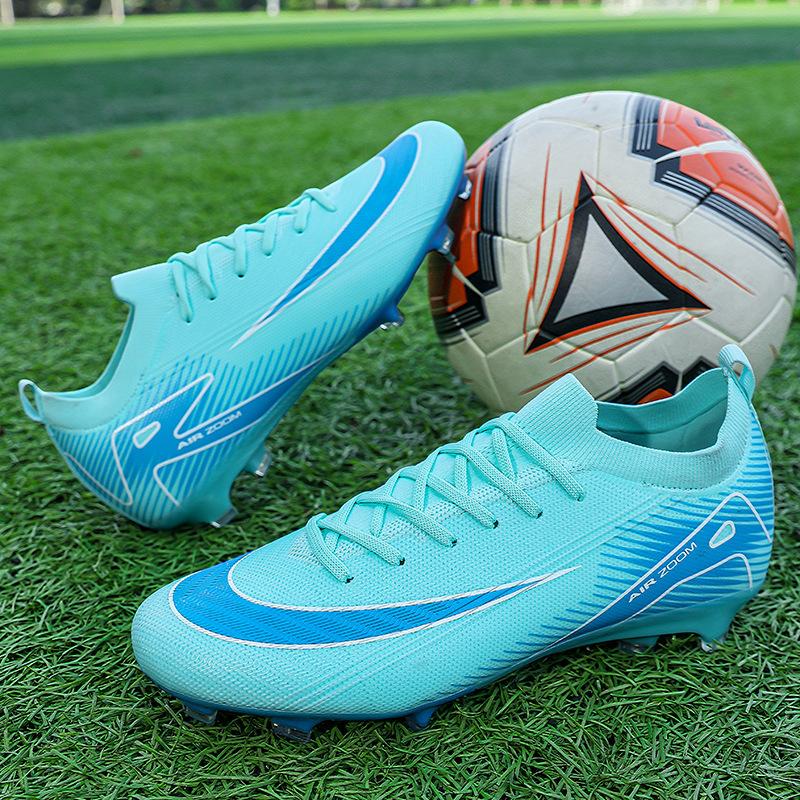 Putian Gang European Cup Flyknit Soccer Shoes, Men'S Low-Top Ag Long Spike Grass Training Shoes